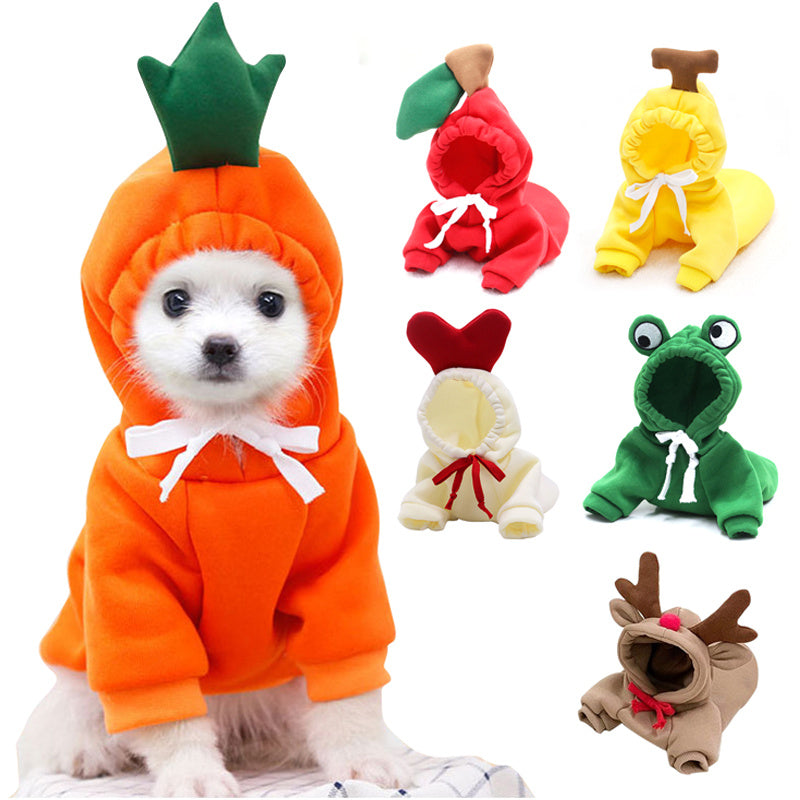 Cute Fruit Dog Fleece Hoodies